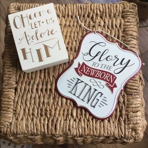 Two Rustic Look Christmas Decor Signs